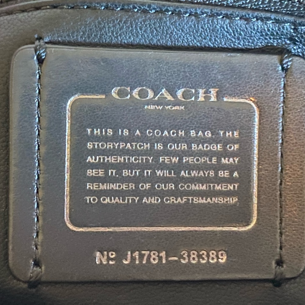 Coach 38389 Mixed Leather Drifter Carryall Satchel Handbag Purse in Black - Picture 15 of 16